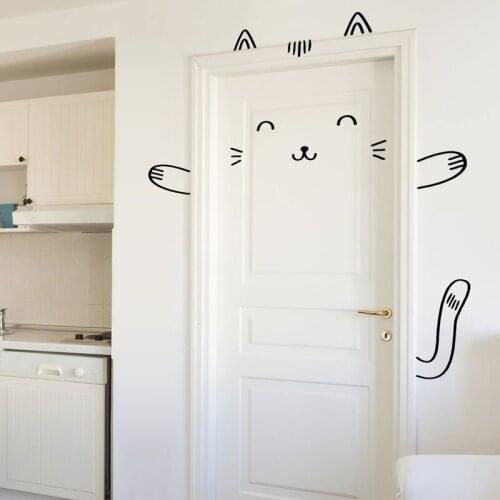 Sushi The Cat Door Decal Wall Decal For Doors, Windows Or Closets Nursery Decor Cat Vinyl Sticker Murals For Child K518