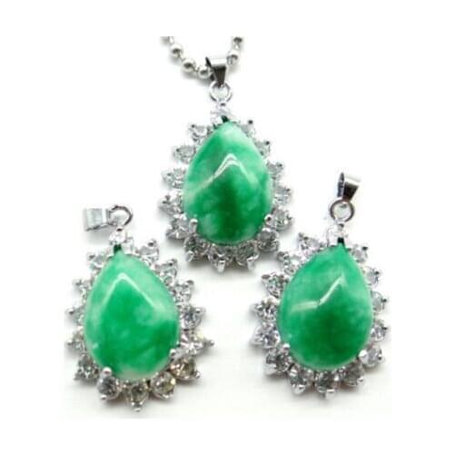 Natural stone green Teardrop Agates Quartz crystal aventurine charm pendant for DIY Jewelry Making Necklace Accessories