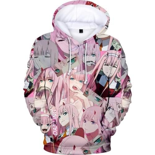New 3D Anime DARLING in the FRANXX Hoodie Sweatshirt Young girls Pullovers ZERO TWO Hoodies Boy/girl Sweatshirt Oversize Clothes