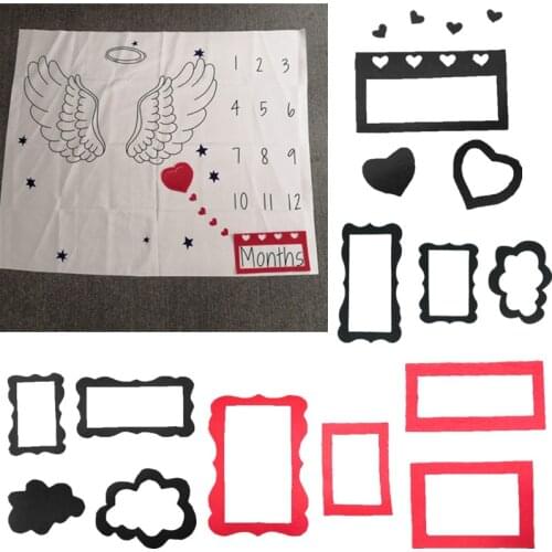 1 Set Newborn Baby Growth Milestone Blanket Costume Photography Props Non-woven Photo Frame Accessories