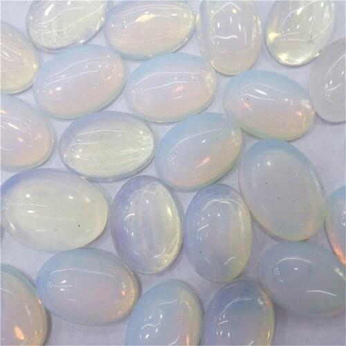 50Pcs 18x13x5mm Wholesale White Opal Oval Cab Cabochon DIY Jewelry Making Accessories M86