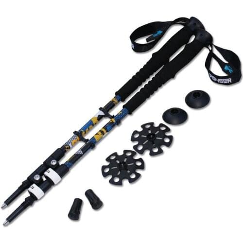 2pcs/lot 240g/pcs Trek Pole Nordic Walking Poles Telescopic Alpenstock Aluminum Alloy Shooting Walking Stick Crutch Senderismo