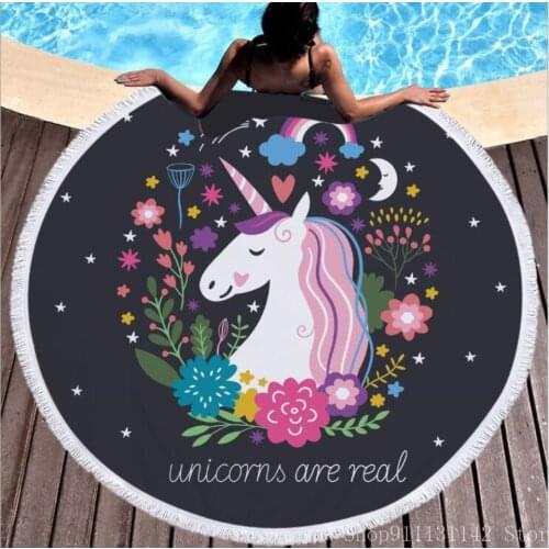 New Unicorn 3D Digital Print Beach Towel for Adults and Children 3D Animal Design Microfiber Quick-drying Bibulous Bath Towels