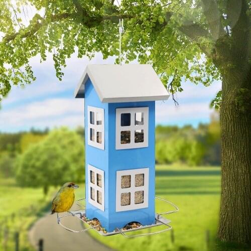 Hanging Bird Feeder Bird House Feeder Wild Bird Feed Dispenser Mentally Hanging Garden Outdoor Decor Roof Home Yard Decoration