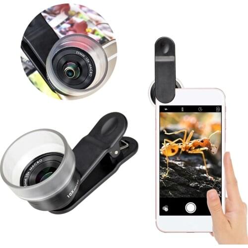 Professional HD 25mm 10X Macro Lens Clip-on Phone Camera Lens Add-on Lens Camera Lens Compatible with Most Smartphones
