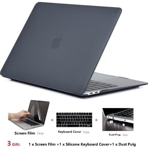 Rubberized Hard Case Keyboard Skin Cover+Screen Protector+Dust plug for Apple Macbook Air Pro Retina TouchBar 11 12 13 15 16 "
