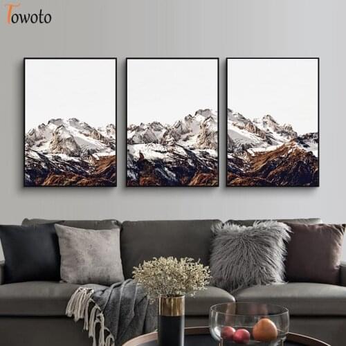 Snow Mountain Wall Art Landscape Poster For Living Room Canvas Painting Nordic Decorative Picture Home Decor Art Design