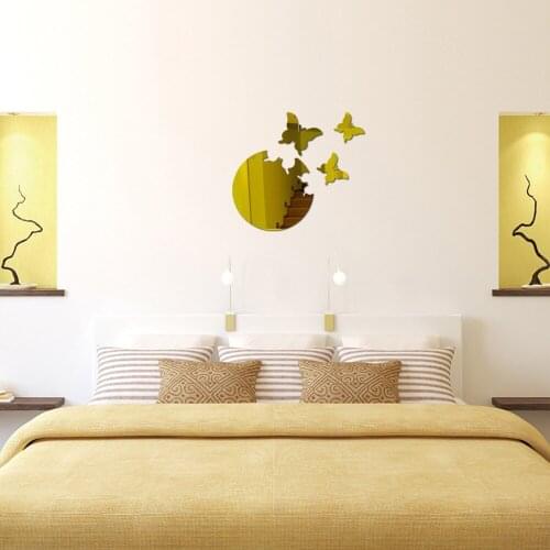 DIY Three-dimensional 3D Butterfly Home Decoration Mirror Paste Background Creative Wall Sticker Decal Art Removable Stickers