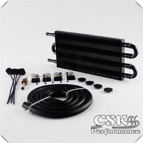 Universal Remote Transmission Oil Cooler/Auto-Manual Radiator Converter Black/SILVER