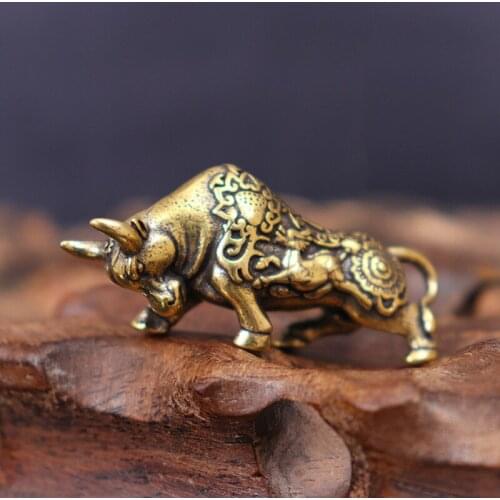 Vintage Brass Bull Ornaments Bags Accessories DIY Handmade Craft Making Keychain Jewelry Pendant Supplies