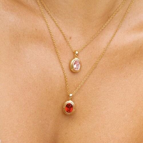 Joolim Jewelry Wholesale Simple Multicolor Pendant Necklace Waterproof Gold Jewelry