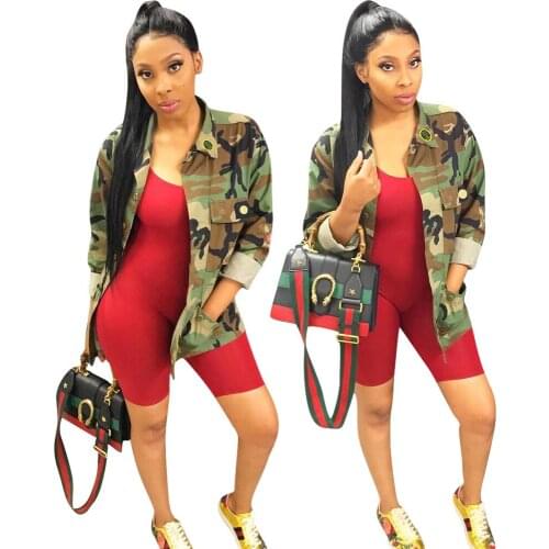 2021 Ins Internet Celebrity Famous Women Coat Longsleeve Regular Camouflage