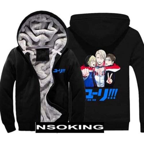 Winter Jackets and Coat YURI!!! on ICE Cosplay Hoodie Anime Thicken Warm Men Sweatshirts