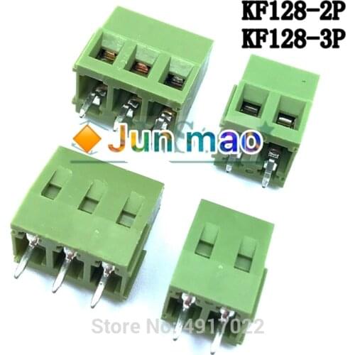 10Pcs 5mm 2Pins 2P 2 PINS PCB Screw Terminal Block Connectors 300V 10A DG128 KF128 KF128-2P KF128-3P 3PIN 3P Pitch: 5.0MM 0.2inc