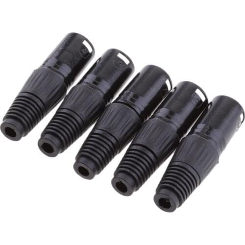 5pcs Speaker Cable XLR Male Connector End for Mic Audio Loudspeaker