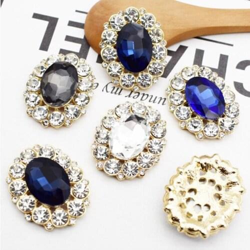 50pcs Stone Crystal Rhinestone Jewelry Appliques Brooch Buckle strass Flatback Shoes Bags Wedding Brides Hairpin Hair Clip Decor