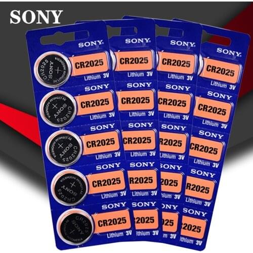 20PCS/LOT SONY Original cr2025 Button Cell Batteries cr2025 3V Lithium Coin Battery For Watch Calculator Weight Scale