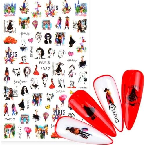 Anime Series Certoon 3D Nail Art Stickers Decal Template Diy Nail Tool Decorations