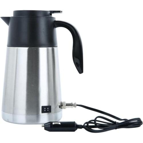 1300ML 12V/24V Car Electric Kettle Stainless Steel In-Car Travel Trip Coffee Tea Heated Mug Car Hot Water Heater For Car Truck