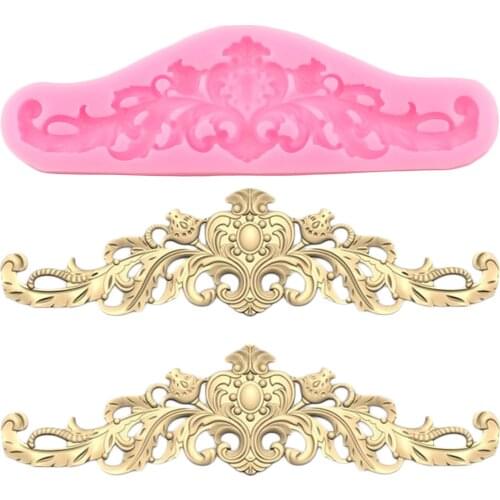 Baroque Releif Silicone Mold Cake Border Fondant Molds Wedding Cake Decorating Tools Chocolate Gumpaste Moulds Candy Clay Mould