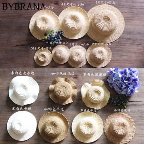 Bybrana 1/3 1/4 1/6 1/8 1/12 BJD SD Doll Straw Hat