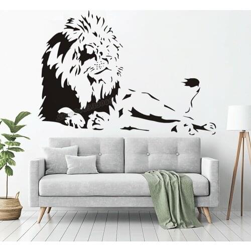 Wild animal Wall Decal Lion Vinyl Wall Stickers Home Decor Living Room Decor Art Mural Removable Cartoon Wall Decor Decals B158