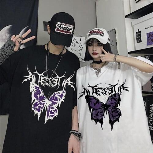 Womens Oversized t-shirt Gothic pink thorns NEW Y2K anime harajuku vintage aesthetic goth Top t shirt long sleeve loose tops