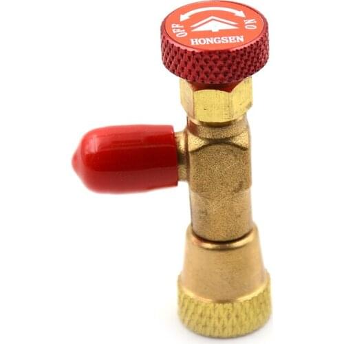 R410A Refrigeration Air conditioning Valve Safety Adapter 1/4" SAE Male to 5/16" SAE Famale Charging Hose Valves