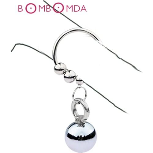 Penis Training Enlarger Cock Ring Dick Stretcher Stainless Steel Double Beads Weight Penis Ring Orgasm Adult Sex Product for Man