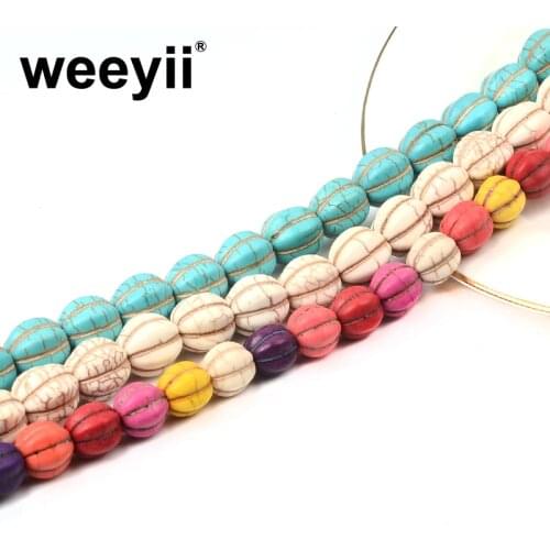 Colorful Pumpkins Turquoises Natural Stone Beads Loose Spacer Beads For Jewelry Handmade Making DIY Bracelet Necklace
