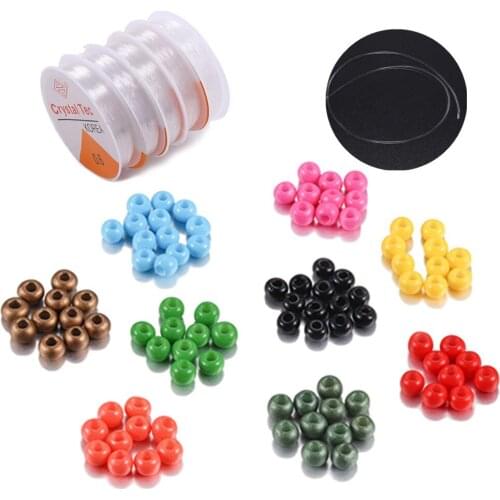 1800Pcs 2mm Charm Czech Glass Round Loose Spacer Beads Elastic Crystal Line Beading Cord Wire Thread for DIY Jewelry Making Tool
