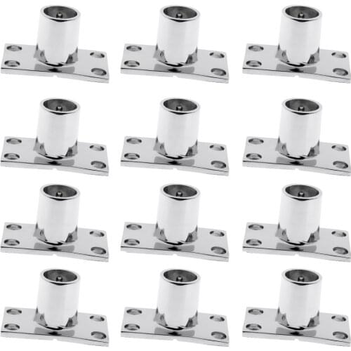 MagiDeal 12x Boat Hand Rail Fitting 90 Deg 1"/25mm Stanchion Base Marine