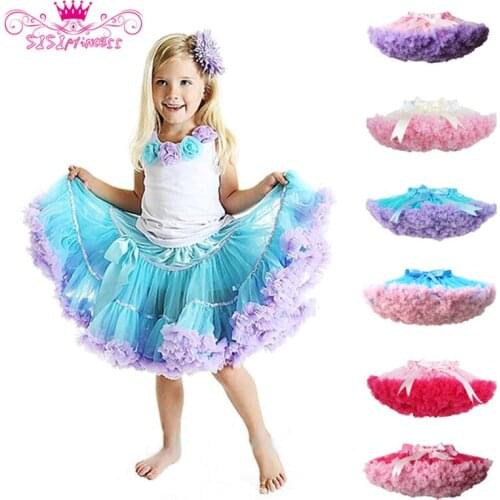 Factory outlets Fashion Fluffy Chiffon Pettiskirts tutu Baby Girls Skirts Princess skirt dance wear Party clothes Free Shipping