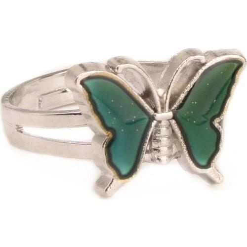Красивое кольцо бабочки Smart butterfly ring that changes color with temperature Красивое кольцо бабочки