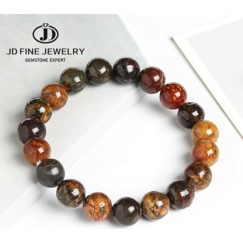 Wholesale Natural Red Picasso Jasper Stone Bead Elastic Bracelet Round Gem Stone Healing Crystal Beads Special Jewelry