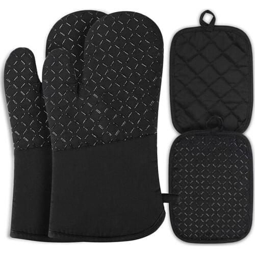 Oven Glove 300 Celsius Heat Resistant Cooking Gloves Non-Slip Oven Gloves Long Oven Gloves Oven for Kitchen, Cooking