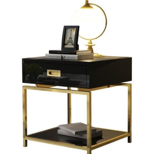 Simple modern tempered glass coffee table. Creative living room small side coffee table