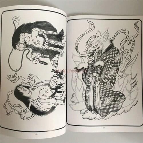 Sale Tatoo Book New Traditional Manuscript Tattoo Books Pattern Album Big Snake Dragon Monster Stained God Tiger Ghost Unicorn