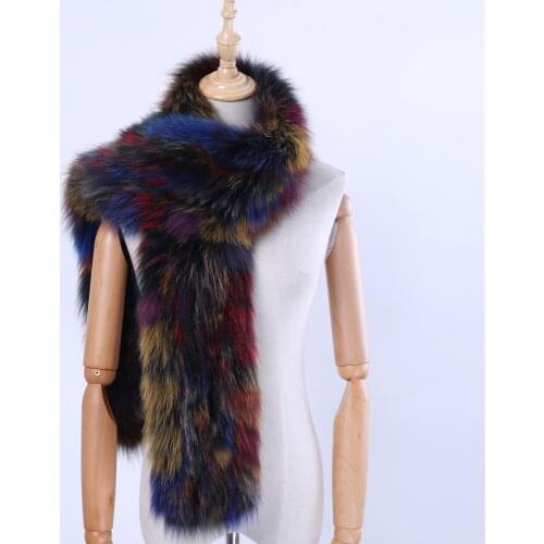 Luxury X-large Genuine Fox Fur Knitted Womens Winter Boa Scarf Real Fur Scarves Wrap Mufflers Lady Fashion Scarfs Nice Quality