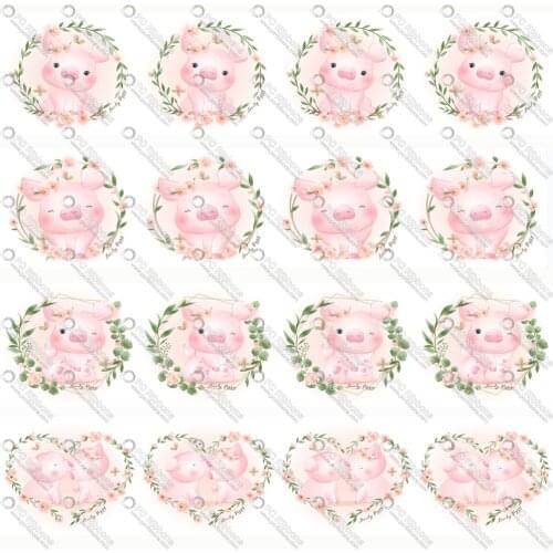 1"-3" Cute Pig Cartoon Printed Design Customized Lanyard/Satin/Grosgrain Ribbon for Crafts DIY Handmade Materials Hair Bow CA209