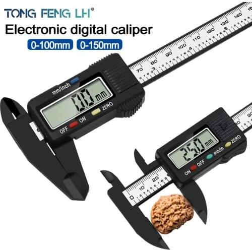 Electronic Digital Vernier Caliper 150mm Stainless Steel Rule Gauge Micrometer 6 Inch LCD Measuring Ruler Tool 0-150mm 6