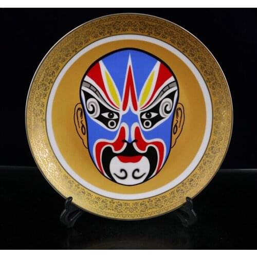 Collect Chinese Facial Pattern of Opera Plate Ceramics Ornaments