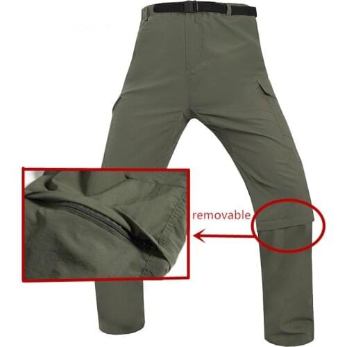 Outdoor Riding Camping Mountaineering Sports Quick Dry Anti UV Detachable Pants Men s Summer Removable Thin Breathable Trousers