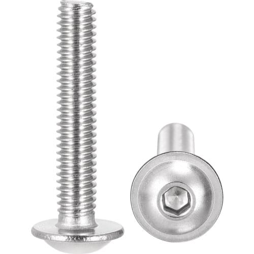 Uxcell M4x22mm 304 Stainless Steel Flanged Button Head Socket Cap Screws 100pcs