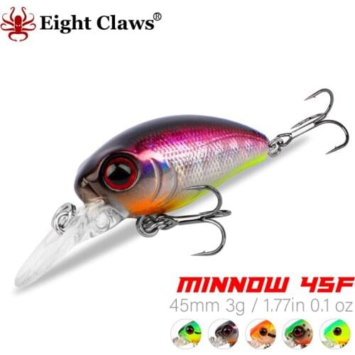 EIGHT CLAWS 45mm 3g Crankbait Fishing Lure Floating Mini Crank Wobbler Bait Swimbait Plastic Minnow Jerkbait Isca Pesca