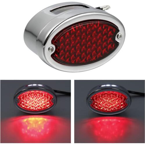 TCMT Motorcycle Motorbike LED Rear Tail License Plate Light Brake Lamp For Softail Custom Chopper Bobber