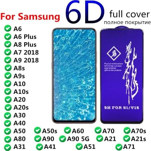 Full Cover Tempered Glass For Samsung Galaxy A6 A8 A7 A9 A10 A20 A30 A40 A50 A60 A70 A80 A8s A9s A10s A20s Plus Screen Protector
