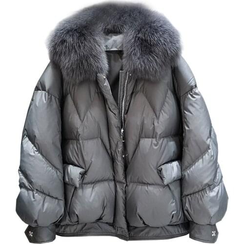 Big Real Fox Fur Collar 2020 Winter Jacket Women 90%White Duck Down Jacket Women Down Coat Female Thicken Warm Loose Down Parka