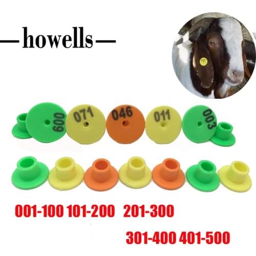 No.1-500 Sheep Ear Tag Signs With The Word Ear Laser Typing Copper Head Earrings Farm Animal Identification Card