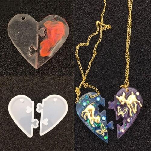 1pcs UV Resin beautiful Jewelry Liquid Silicone Mold Love heart Resin Charms Pendant Molds For DIY Decorate Making Jewelry